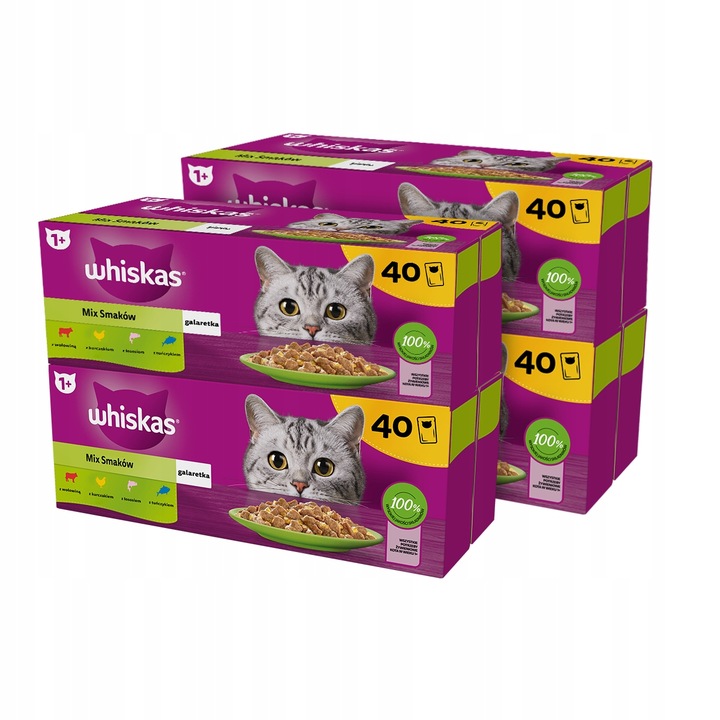 WHISKAS mokra karma dla kota mix smaków w galaretce saszetki 40x85 g