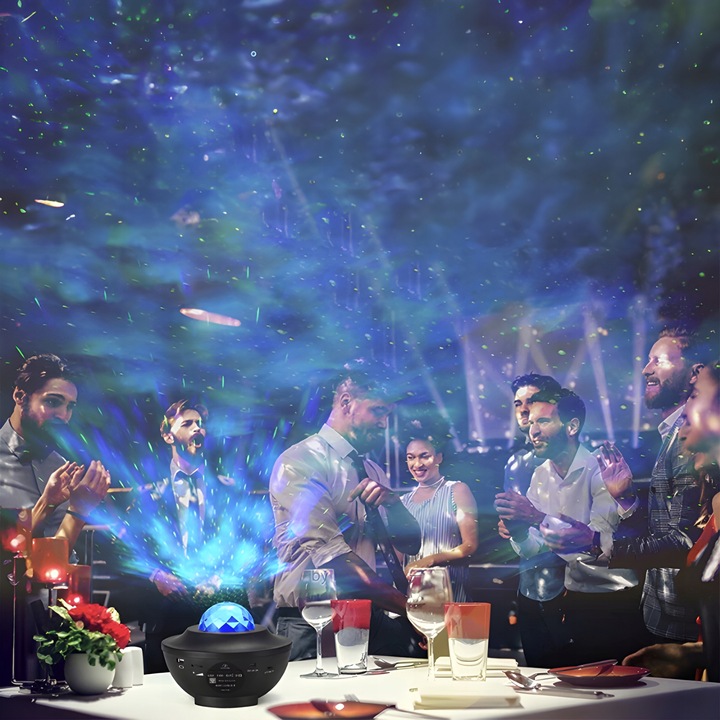 PROJEKTOR GWIAZD RZUTNIK NIEBA LAMPKA NOCNA LED GŁOŚNIK BLUETOOTH + PILOT