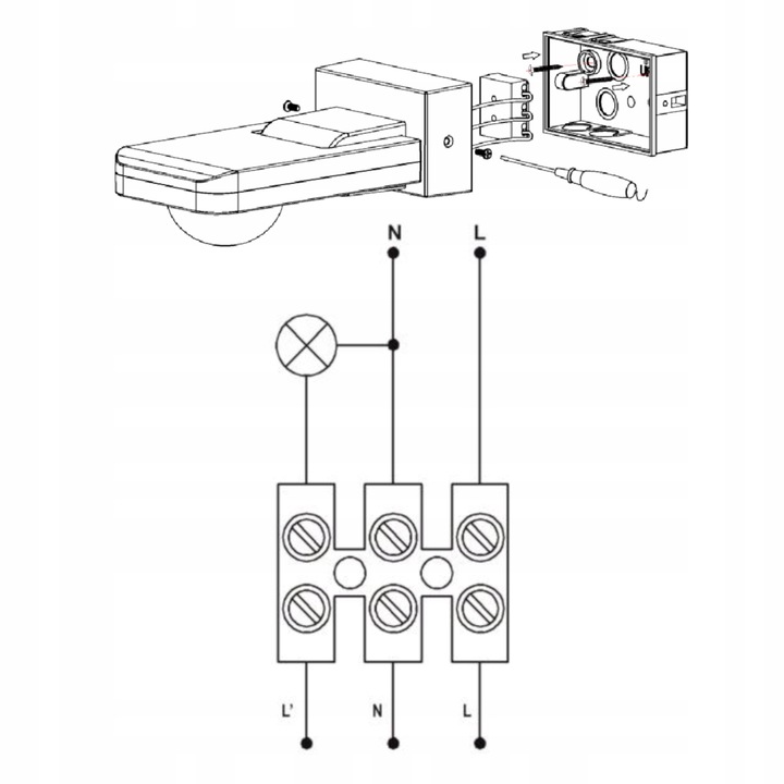 CZUJNIK RUCHU ZMIERZCHU ZEWNĘTRZNY LED CZUJKA REGULACJA 360 20M CZARNY