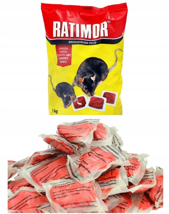 TRUTKA TRUCIZNA NA MYSZY PASTA NA SZCZURY GRYZONIE 1KG BROMADIOLONE