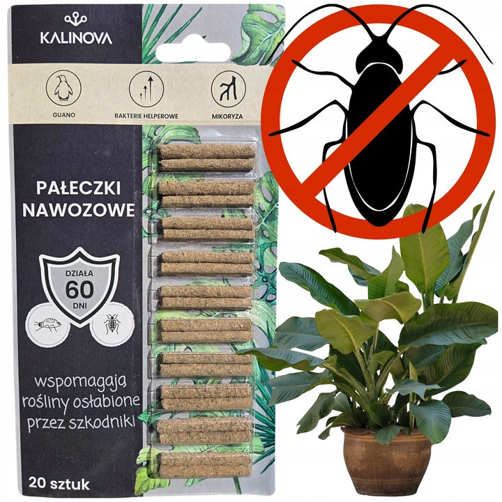 Pałeczki Nawozowe na Szkodniki Ziemiórki Przędziorki Tarczniki 100