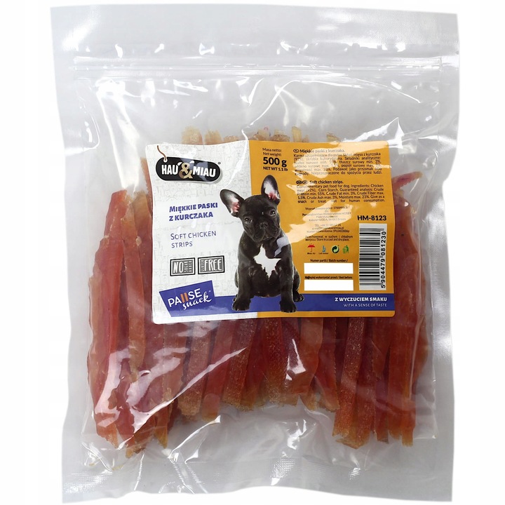 Przysmak, przekąska dla psa Miękkie paski z Kurczaka (92%) Hau&Miau