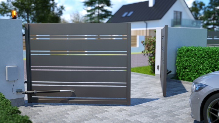 Zestaw do bramy dwuskrzydłowej FORCE SW200 2x2m 400 kg lampa do skrzydłowej