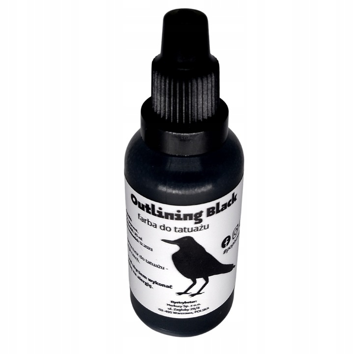 CZARNY TUSZ, CZARNA FARBA DO WYPEŁNIEŃ I KONTURU TATUAŻU / TATUAŻY 30ml