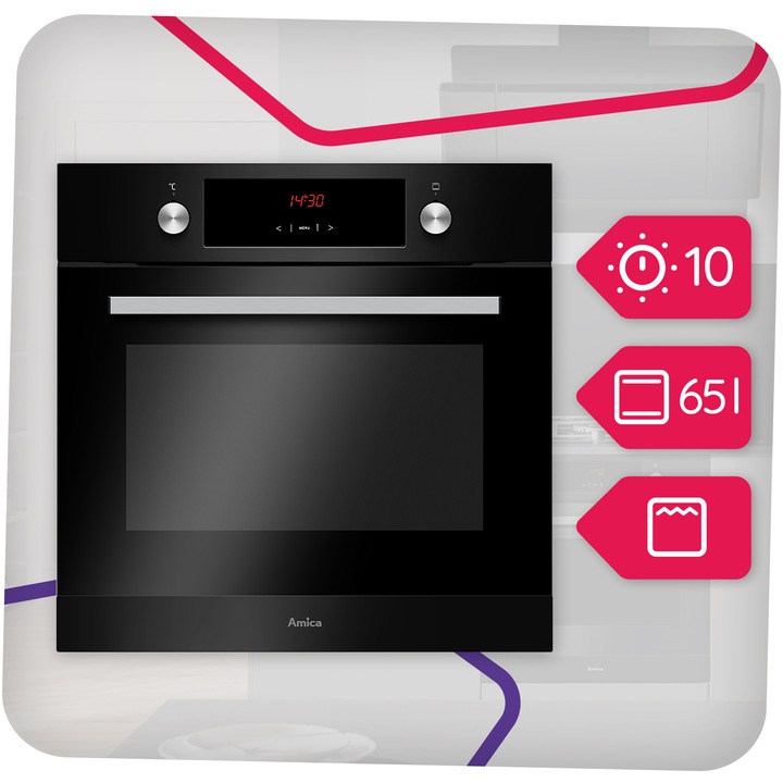 Piekarnik elektryczny do zabudowy Amica EB7541DB FINE 65L GRILL czarny