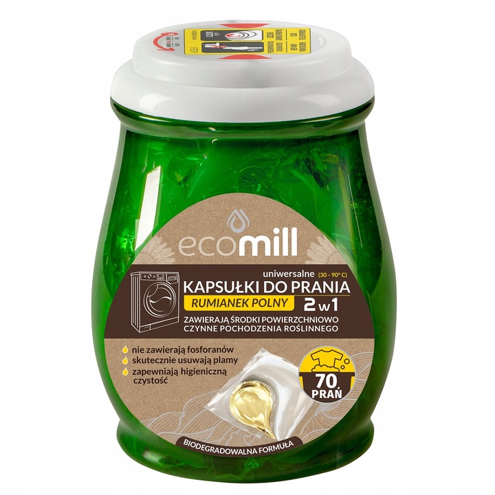 Kapsułki do prania uniwersalne 2w1 RUMIANEK POLNY BIODEGRADOWALNE 70 KAPS