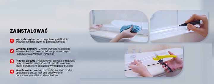 USZCZELKA DOLNA KABINY PRYSZNICOWYCH DRZWI 4/5/6 MM 100 CM