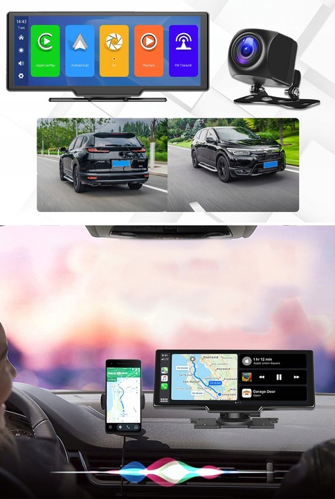 MONITOR SAMOCHODOWY RADIO ANDROID AUTO CARPLAY NAWIGACJA USB WIFI