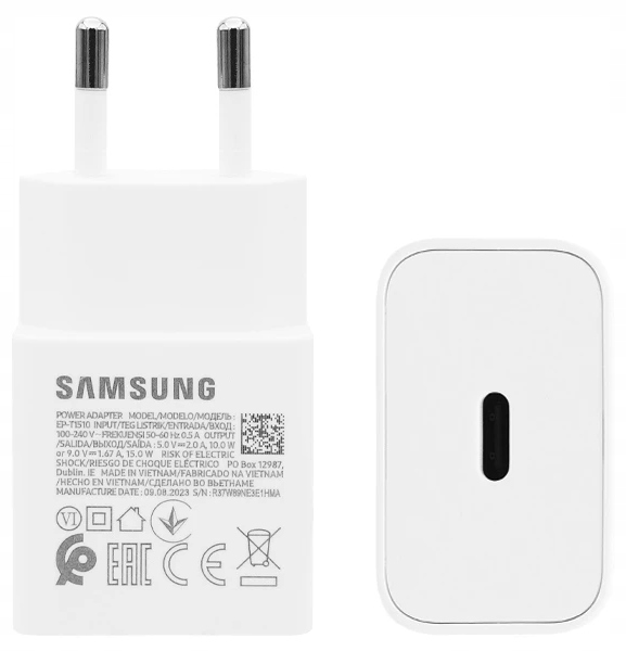 Oryginalna ładowarka sieciowa Samsung 15W USB-C EP-T1510XWEGEU Biała