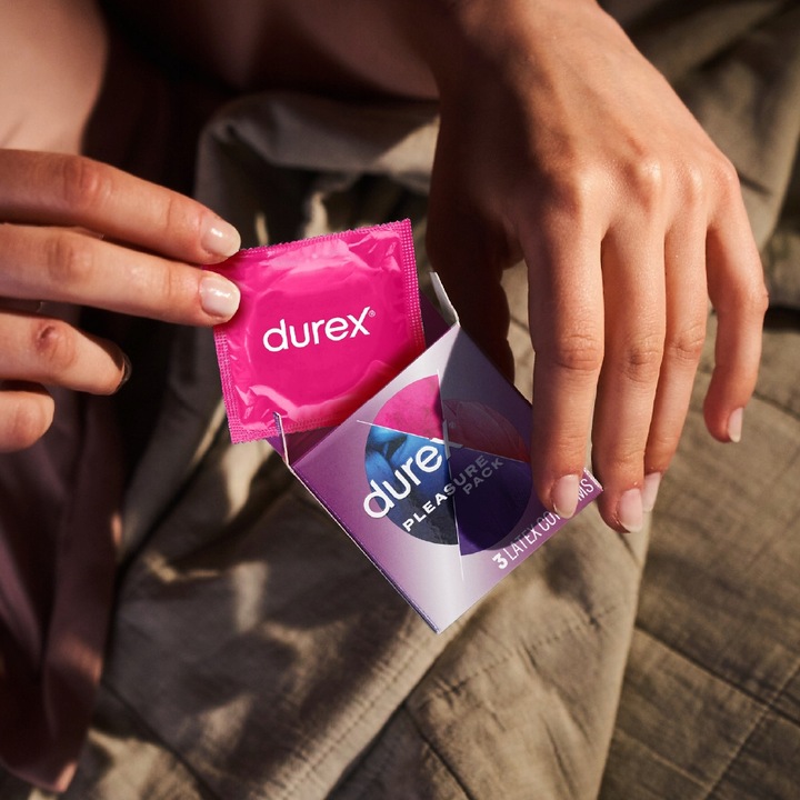 MEGA ZESTAW DUREX Prezerwatywy Surprise ME Żel Orgasmic INTENSE wibrator