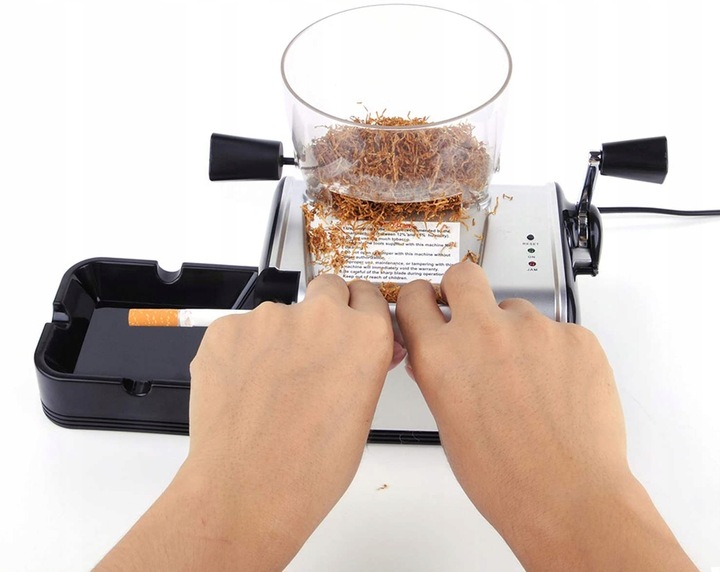 Elektryczna Nabijarka do Papierosów Tłokowa Maszynka Automatyczna Tytoniu