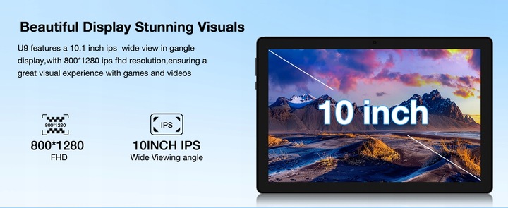 Tablet DOOGEE U9 10.1 7GB+64GB” IPS 5060mAh OTG/WiFi6/1TB/BT5.0 Android13