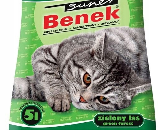 SUPER BENEK STANDARD LINE BENTONITOWY ŻWIREK DLA KOTA ZIELONY LAS 25L Litr