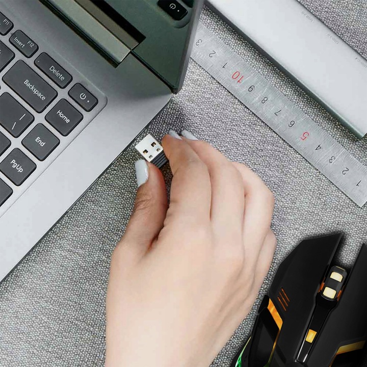 Myszka Gamingowa Mysz Dla Graczy Bezprzewodowa LED 6 Przycisków 3200dpi