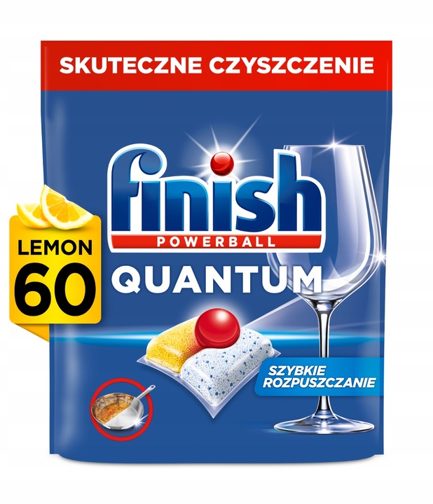Finish Quantum All-in-1 Kapsułki do zmywarki cytryna lemon 60 Sztuk