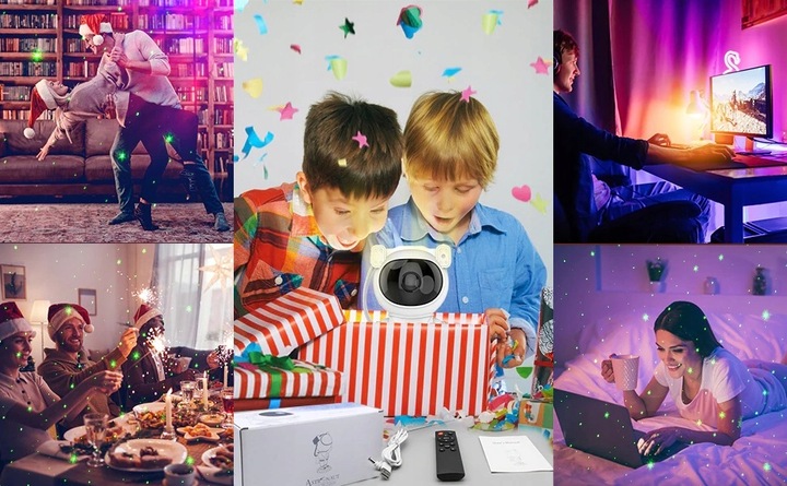 PROJEKTOR GWIAZD ASTRONAUTA Lampka GLOW Rzutnik Dla Dzieci Led LASER PILOT