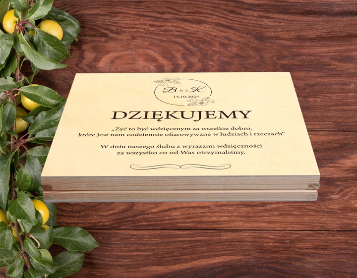 PODZIĘKOWANIE DLA RODZICÓW CHRZESTNYCH NA ŚLUB WESELE Z GRAWEREM IMIONA