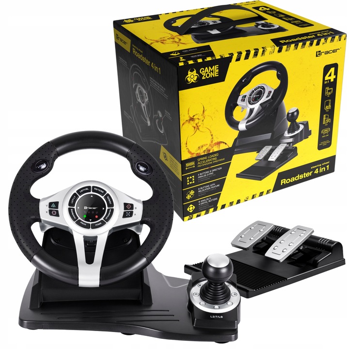 2 x Kierownica do gier z pedałami 4w1 PS4 PC PS3 XBOX ONE BIEGI DO KOMPUTER