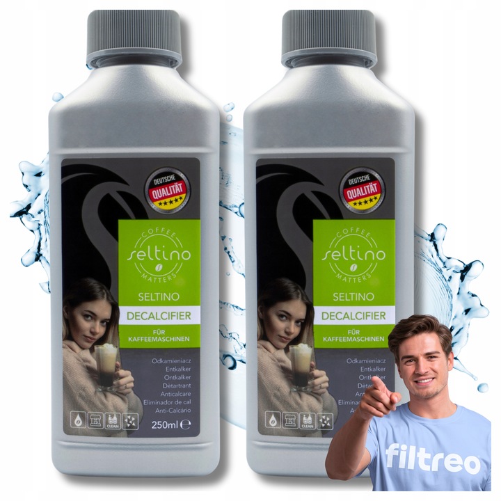 ZESTAW 2x250ml ODKAMIENIACZ Seltino do ekspresu uniwersalny WYSOKA