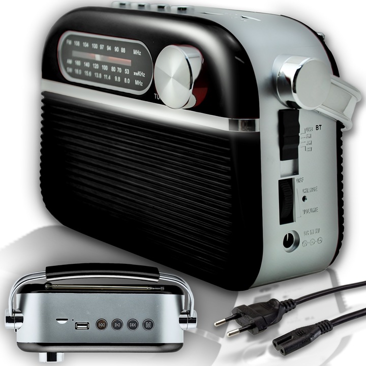 RADIO KUCHENNE RETRO PRZENOŚNE SIECIOWE NA BATERIE STROJENIE FM AM