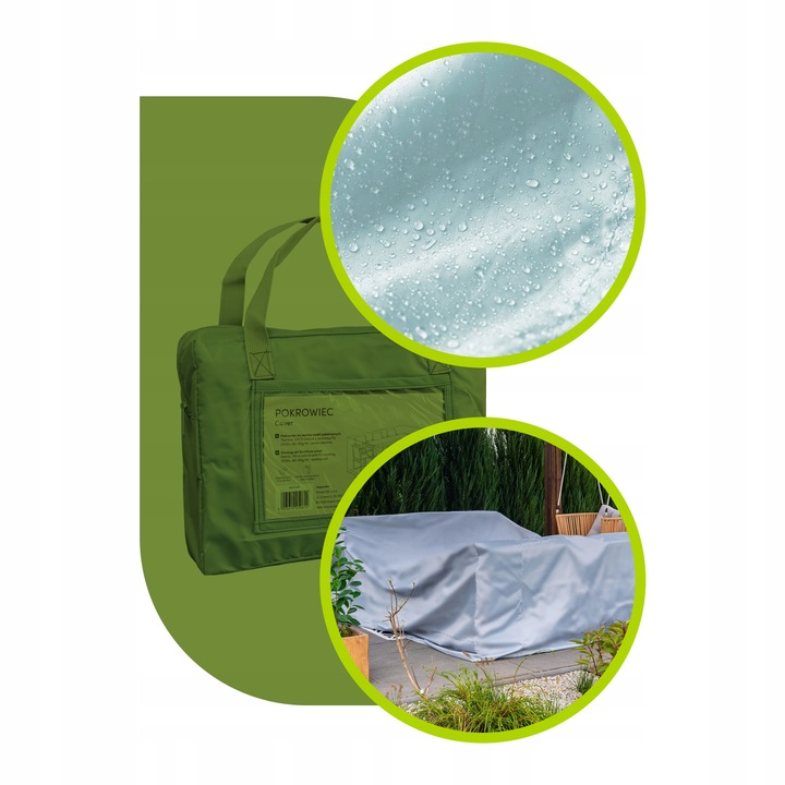 DUŻY POKROWIEC NA MEBLE OGRODOWE KAWOWE 280X180X100 CM ETUI NA ZESTAW