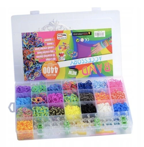 Gumki do robienia BRANSOLETEK DUŻU zestaw 4400+el XXL PREZENT