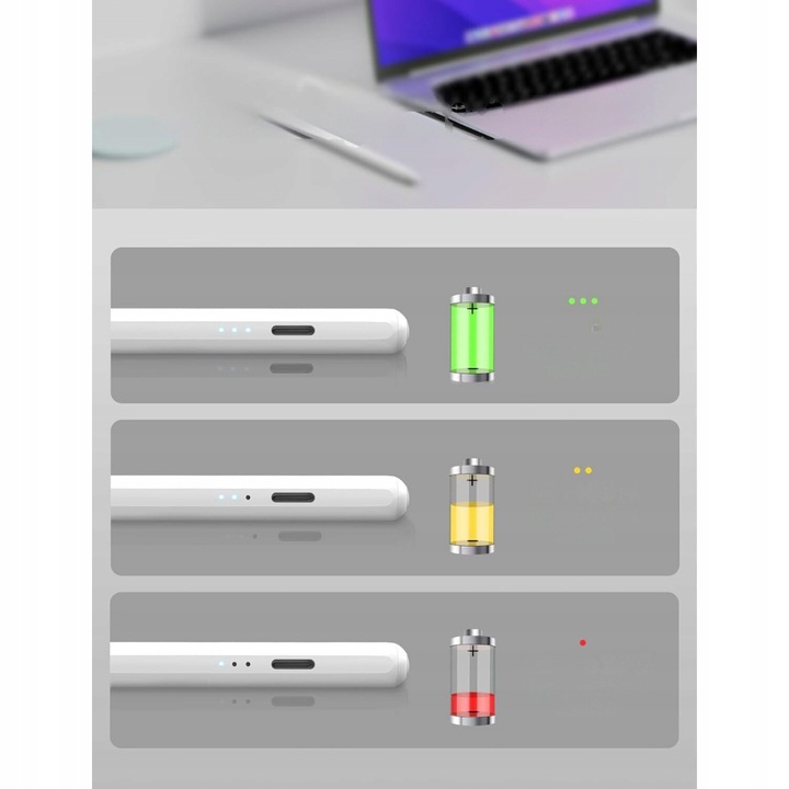 Rysik do iPada Pro 13" 11", 12,9", 10/9/8/7/6, Mini, Air (2018-2024), biały