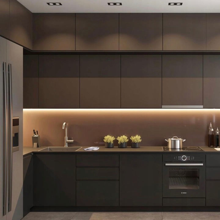 PROFIL aluminiowy do taśma LED czarny wpuszczany klosz 2M zestaw