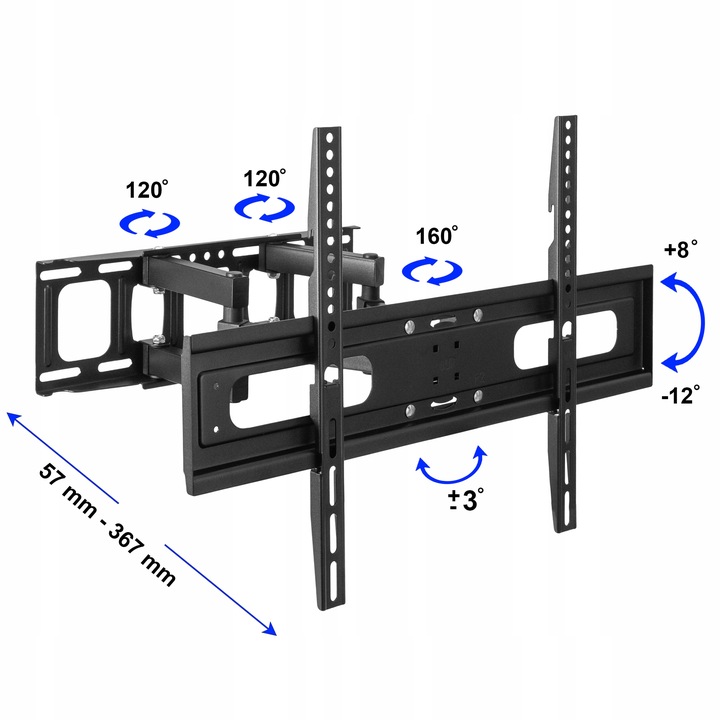 OBROTOWY UCHWYT do TELEWIZORA WIESZAK TV do 70 cali 600x400 VESA do