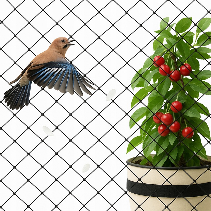 OCHRONNA SIATKA NA PTAKI GOŁĘBIE 10X10M MOCNA PRZECIW PTAKOM SZPAKOM