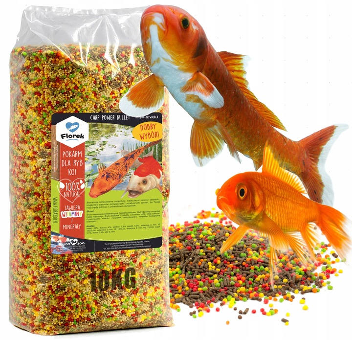 POKARM KARMA PASZA ZANĘTA GRANULAT DLA RYB KOI KARPI NA OCZKO WODNE