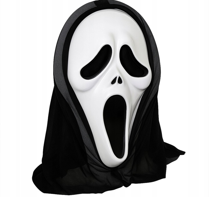 STRÓJ KOSTIUM HALLOWEEN MASKA KRZYK ŚMIERĆ PELERYNA DLA DOROSŁYCH
