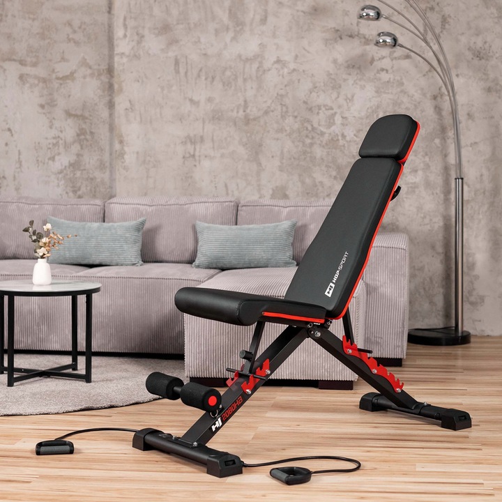 Ławka treningowa z ekspanderami regulowana hopsport 250 kg składana