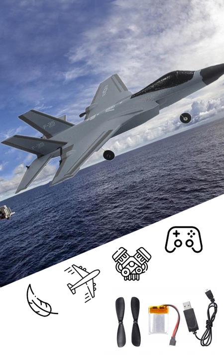 Samolot Zdalnie Sterowany Latający F35 Odrzutowiec RC JET Duży Zasięg Pilot