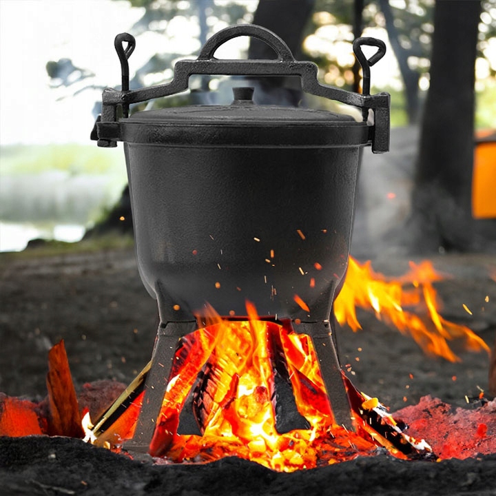 Kociołek ŻELIWNY emaliowany 10L Meyerhoff + GRATIS ŁYŻKA PRAŻONE