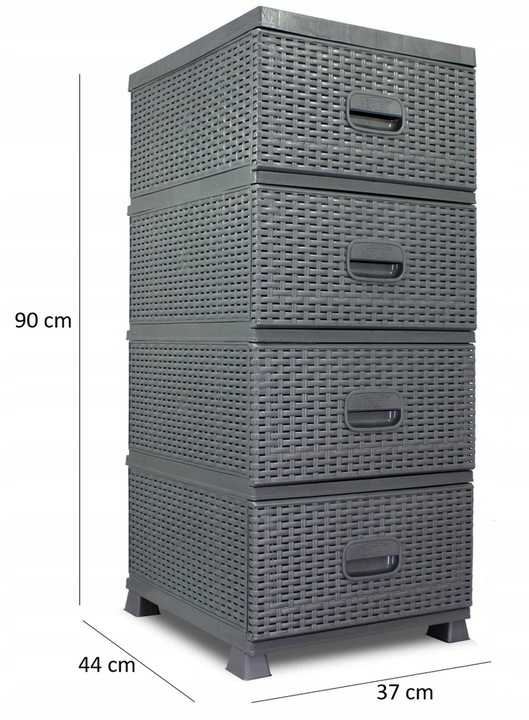 SZAFKA KOMODA REGAŁ 4 SZUFLADY DO ŁAZIENKI RATTAN