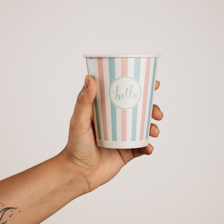 Kubki Papierowe Do Goracych i Zimnych Napojów 300ml Pastelowe Kubeczki Kawy