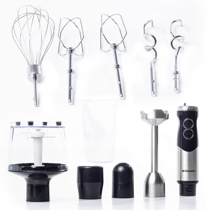 BLENDER RĘCZNY WIELOFUNKCYJNY RIWALL RB-01 6w1 TYTANOWE OSTRZA MOCNY