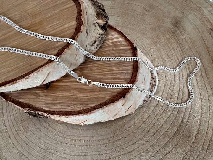 ŁAŃCUSZEK SREBRNY MĘSKI ROMBO 50cm SREBRO pełne 925 DLA NIEGO NA PREZENT