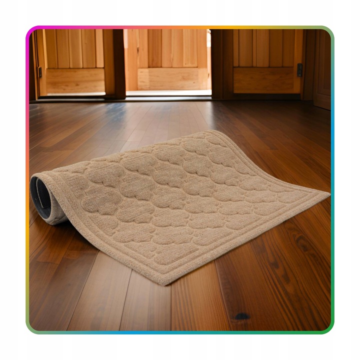 Wycieraczka Pod Drzwi Tekstylna 60x90 Beżowa 3D Duża Wejściowa
