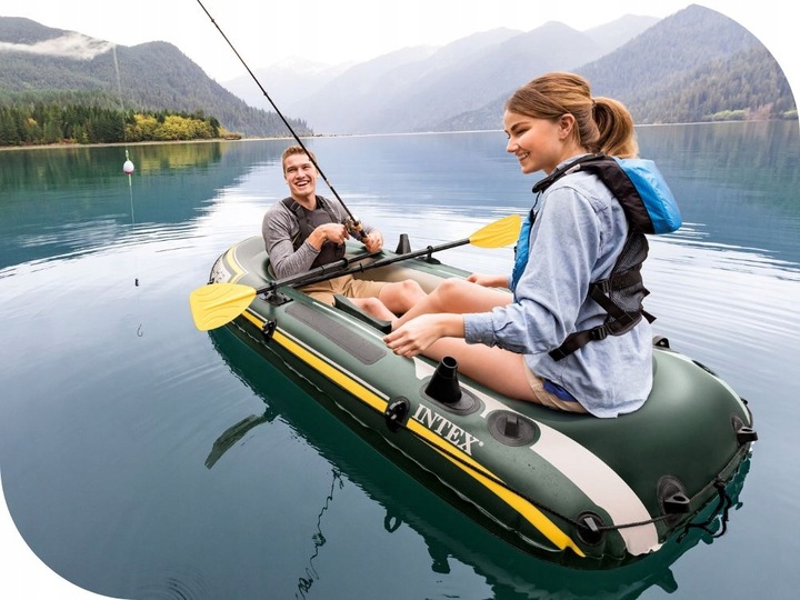 Ponton Intex Seahawk 2os. Pompka + Wiosła 68347 MODEL 2024