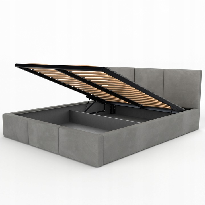 ŁÓŻKO TAPICEROWANE DO SYPIALNI 160x200 ŁÓŻKO PODWÓJNE Z POJEMNIKIEM