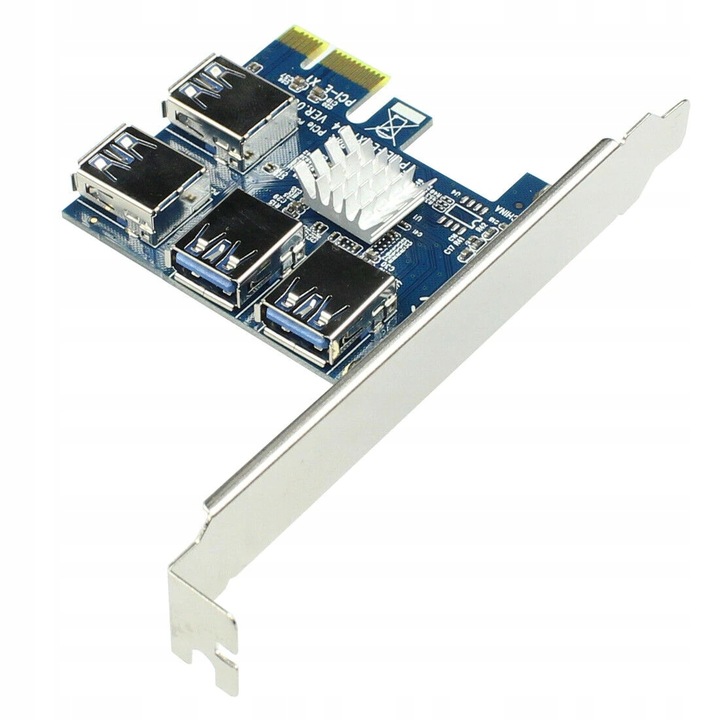 Adapter PCI-E USB Riser SPLITTER + 4x RISER 010s