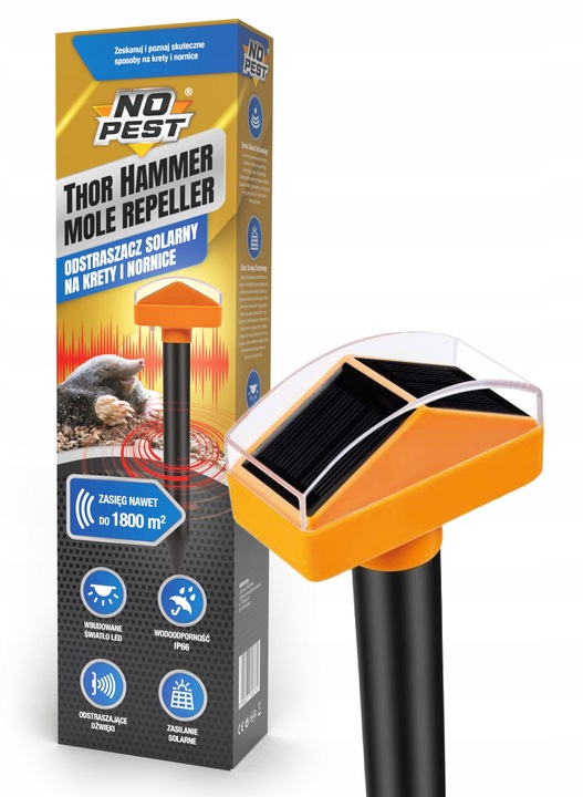 ODSTRASZACZ SOLARNY NA KRETY NORNICE I WĘŻE ODSTRASZACZ KRETÓW WĘŻY (2 SZT)