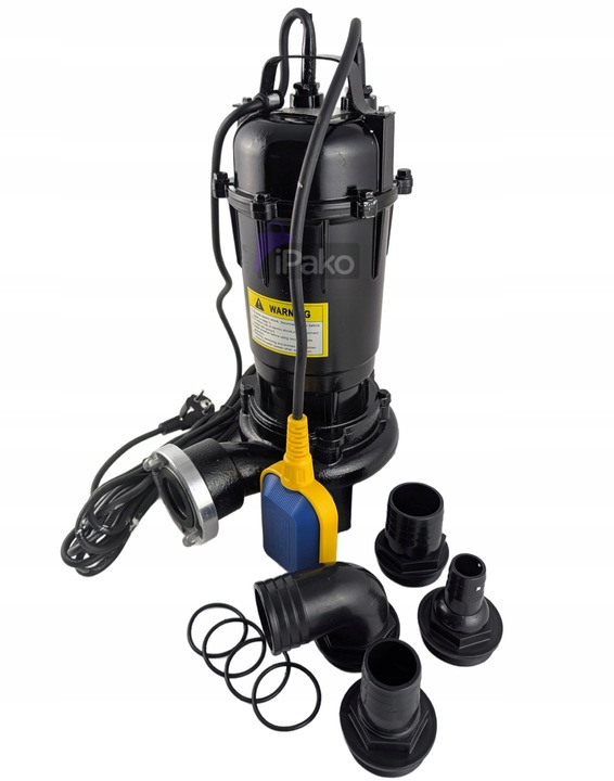 MOCNA POMPA Z PŁYWAKIEM DO WODY SZAMBA Z ROZDRABNIACZEM i NOŻEM TNACYM