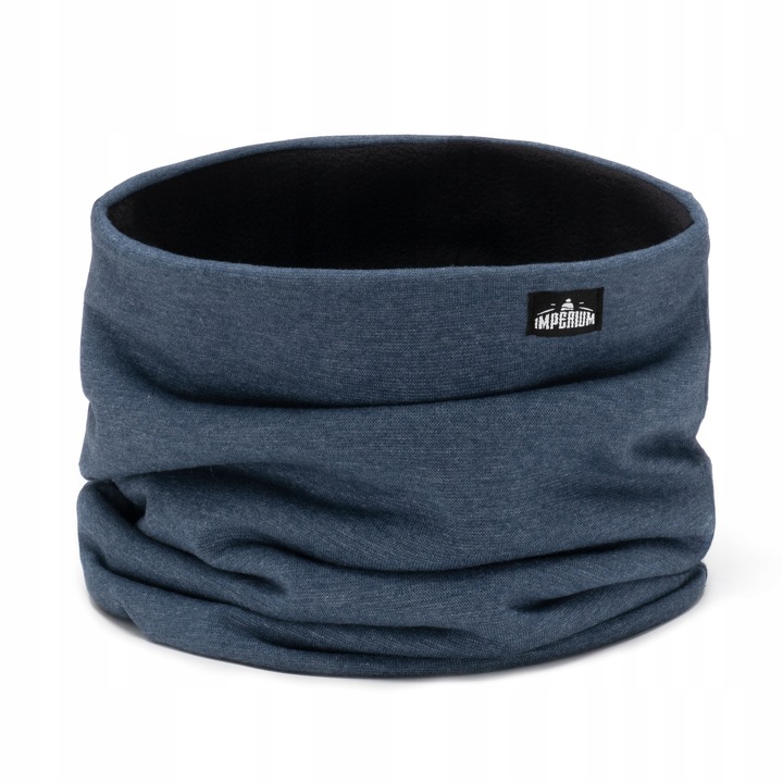 Czapka zimowa męska na polarze + komin Jeansowy