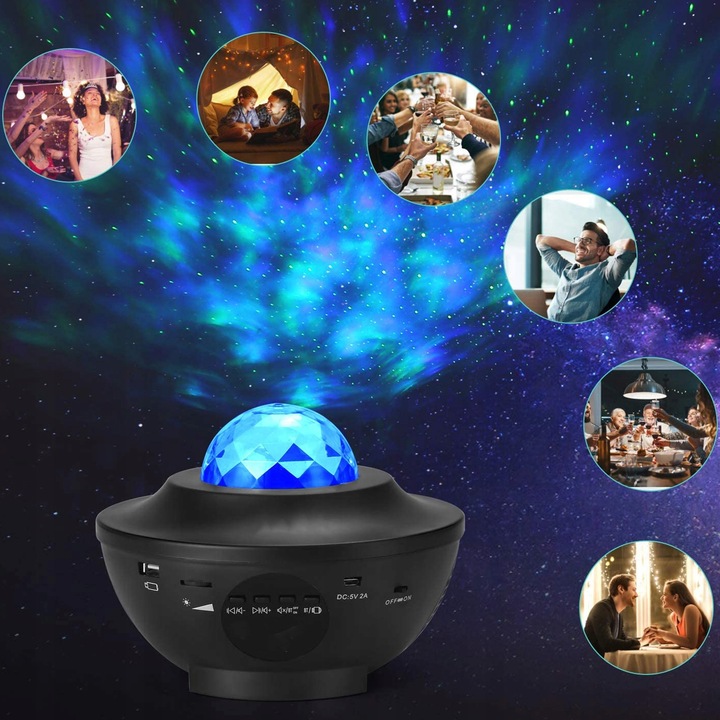 PROJEKTOR GWIAZD RZUTNIK NIEBA LAMPKA NOCNA ASTRONAUTA GŁOŚNIK BLUETOOTH
