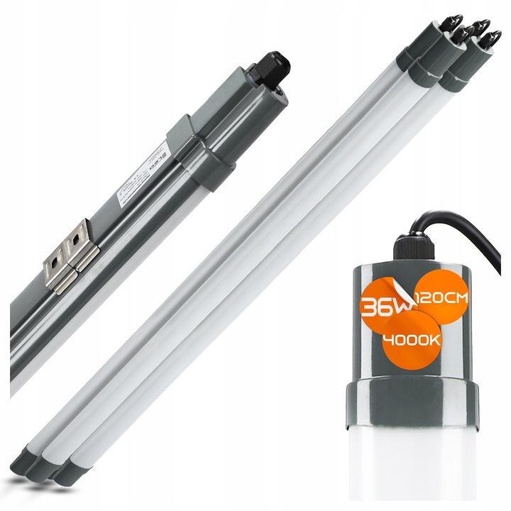 4x Lampa Do Garażu LED 120cm 36W 3240lm Hermetyczna Natynkowa