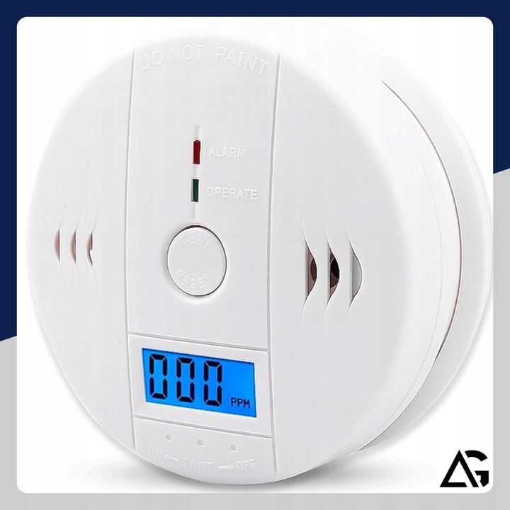 CZUJNIK CZADU GAZU WYKRYWACZ DETEKTOR TLENKU WĘGLA BEZPRZEWODOWY LCD