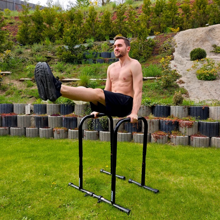 STABILNE STALOWE PORĘCZE DO DIPÓW ćwiczeń pompek, dipy WYSOKIE 90cm KUDDA